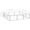 Dog Kennel Silver 96.9 ft² Steel - Silver