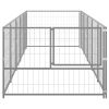 Dog Kennel Silver 53.8 ft² Steel - Silver