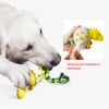 Dog Toothbrush Molar Stick Pet Bite-Resistant Interactive Puzzle Cleaning Teeth Fun Boring Artifact Spherical Dinosaur Egg Toy - Yellow