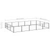 Dog Kennel Black 161.5 ft² Steel - Black