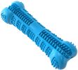 Chew Toy Stick Dog Toothbrush with Toothpaste Reservoir Natural Rubber Dog Dental Chews Care Dog Toys Bone for Pet Teeth Cleaning - Blue