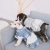 Touchdog 'I love Poochi' Classical Fashion Plaid Dog Dress - Blue - Small