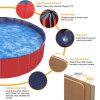 4X4FT Foldable Pet Swimming Pool PVC Kiddie Baby Dog Swim Pool Bathing Tub Playmat Kids Pools - Red