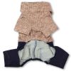 Touchdog Vogue Neck-Wrap Sweater and Denim Pant Outfit - Peach - Medium