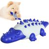 Rubber Kong Dog Toy Small Dog Accessories Interactive Puppy Dog Toothbrush Teeth Cleaning Brushing Stick French Bulldog Toys - Dinosaur Blue