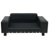 Dog Sofa Black 31.9"x16.9"x12.2" Plush and Faux Leather - Black