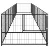 Dog Kennel Black 96.9 ft² Steel - Black