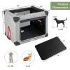 M/L 3-Door Dog Crate with Removable Pad and Metal Frame - M