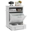 Pet Feeder Station with Stainless Steel Bowl - White