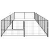 Dog Kennel Black 172.2 ft² Steel - Black