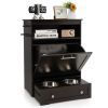 Pet Feeder Station with Stainless Steel Bowl - Coffee