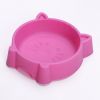 Non-slip healthy cat face bowl cartoon small pet bowl cat bowl dog bowl - green