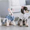 Touchdog 'I love Poochi' Classical Fashion Plaid Dog Dress - Blue - Large