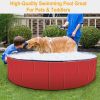 4X4FT Foldable Pet Swimming Pool PVC Kiddie Baby Dog Swim Pool Bathing Tub Playmat Kids Pools - Red