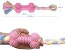 Dog Chews Toy with Cotton Rope Natural Rubber Toys Cleans Molars - blue