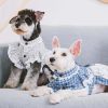 Touchdog 'I love Poochi' Classical Fashion Plaid Dog Dress - Grey - Small