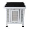 Modern Wooden Rabbit Cat Dog Hutch, Indoor/Outdoor Retreat House with Openable Roof for Small Pets, Weatherproof, Gray - as Pic