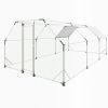 10 ft. x 20 ft. Galvanized Large Metal Walk in Chicken Coop Cage Farm Poultry Run Hutch Hen House - as Pic