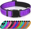 Reflective Dog Collar; Soft Neoprene Padded Breathable Nylon Pet Collar Adjustable for Medium Dogs - Purple - X-Small (Pack of 1)