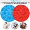 2pcs Dog Lick Pad Pet Shower Grooming Slow Feeder Dog Distraction Mat Slow Treat Dispensing Mat With Powerful Suction Cats Slow Feeder Li - Blue & Red