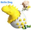 Dog Toothbrush Molar Stick Pet Bite-Resistant Interactive Puzzle Cleaning Teeth Fun Boring Artifact Spherical Dinosaur Egg Toy - Yellow