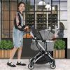 Foldable Dog Cat Stroller with Removable Waterproof Cover - Dark Gray