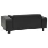 Dog Sofa Black 31.9"x16.9"x12.2" Plush and Faux Leather - Black