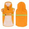 Pet raincoat for large and small dog; PU waterproof big dog raincoat; outdoor reflective dog raincoat - orange - XL