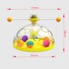 Interactive Cat Toy Ball Pets Cats Puzzle Spinning Track with Plush Balls Feather Teaser Kitten Toys Game Catnip Ball Toy - Yellow