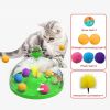 Interactive Cat Toy Ball Pets Cats Puzzle Spinning Track with Plush Balls Feather Teaser Kitten Toys Game Catnip Ball Toy - Green