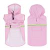 Pet raincoat for large and small dog; PU waterproof big dog raincoat; outdoor reflective dog raincoat - Pink - XL