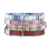 Adjustable Collar - Quick Release Metal Alloy - Red Plaid - Large - Red Plaid