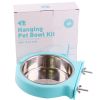 Stainless steel pet bowl hanging bowl tableware overturn proof dog bowl dog bowl cat bowl feeder - Large Blue