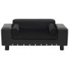 Dog Sofa Black 31.9"x16.9"x12.2" Plush and Faux Leather - Black