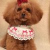 Handmade Pink Bowknot Retro Lace Collars Dog Necklace Cat Neckerchief 8.2-11.2" - Default