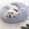 Pet Bed For Dog & Cat; Plush Cat Bed Warm Dog Bed For Indoor Dogs; Plush Dog Bed; Winter Cat Mat - Light Grey - 50cm/19.7in