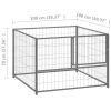 Dog Kennel Silver 39.4"x39.4"x27.6" Steel - Silver