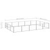 Dog Kennel Silver 161.5 ft² Steel - Silver