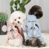 Pet dog clothing waterproof breathable reflective clothing small dog raincoat; Light reflecting strip - Pink - XXL