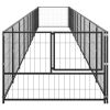 Dog Kennel Black 107.6 ft² Steel - Black