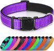 Reflective Dog Collar; Soft Neoprene Padded Breathable Nylon Pet Collar Adjustable for Medium Dogs - Purple - Medium (Pack of 1)