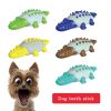 Rubber Kong Dog Toy Small Dog Accessories Interactive Puppy Dog Toothbrush Teeth Cleaning Brushing Stick French Bulldog Toys - Dinosaur Orange