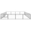 Dog Kennel Black 344.4 ft² Steel - Black