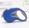 Retractable Pet Leash Automatic with Nylon Ribbon Cord Soft Hand Grip Extendable Traction Rope Break & Lock System - blue 3M