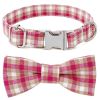 Plaid Dog Collar with Bow Pet Gift Adjustable Soft and Comfy Bowtie Collars for Small Medium Large Dogs - Style 5 - XS 1.0x30cm