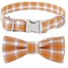 Plaid Dog Collar with Bow Pet Gift Adjustable Soft and Comfy Bowtie Collars for Small Medium Large Dogs - Style 4 - M 2.5x50cm