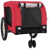 Pet Bike Trailer Red and Black Oxford Fabric and Iron - Red