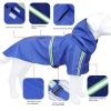 Pet raincoat for large and small dog; PU waterproof big dog raincoat; outdoor reflective dog raincoat - orange - S