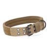 Super strong large dog collar with D-Ring & Buckle Collars Medium sized dog Golden haired horse dog Fierce dog collar - Muddy color - M