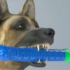 Dog Chew Toy Puppy Brush Toothbrush Dog Toothbrush and Dog Teeth Cleaning Toys Multifunctional Silicone Teething - Blue